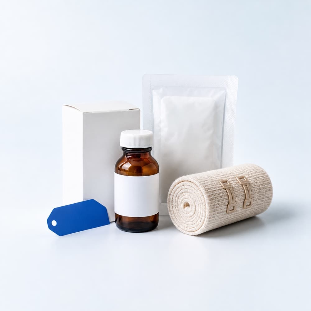 Assorted discounted medical supplies.
